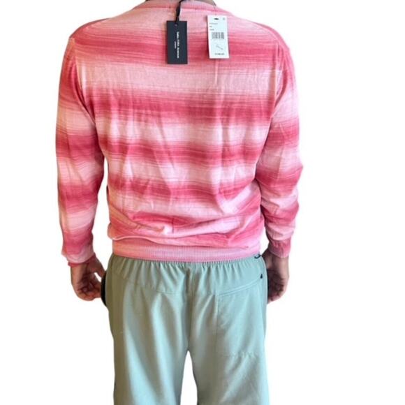 SAKS FIFTH AVENUE Slim Fit Ombré Striped Crewneck Sweater - XXL - Picture 2 of 3